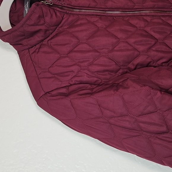 Eddie Bauer Burgundy Quilted Jacket Women’s M | Lightweight Puffer Coat Wine Red - Picture 3 of 13